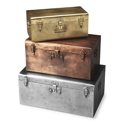 metal trunk box|decorative metal storage trunk.